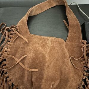 Free People Riley Tan Suede Fringe Bag